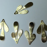 Pendentif feuille, plaqué or 18k (1 pce)