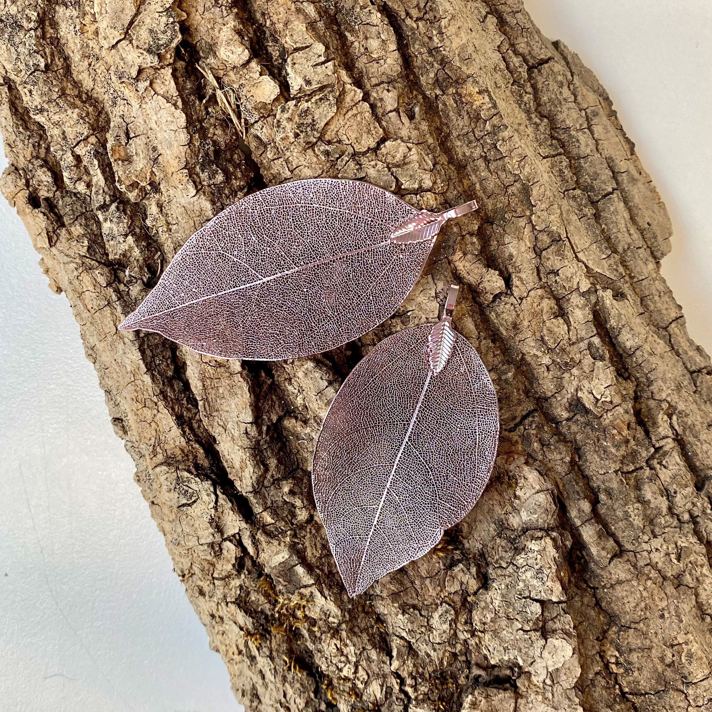 Pendentif - Feuille Naturelle Lilas ( 1pces )