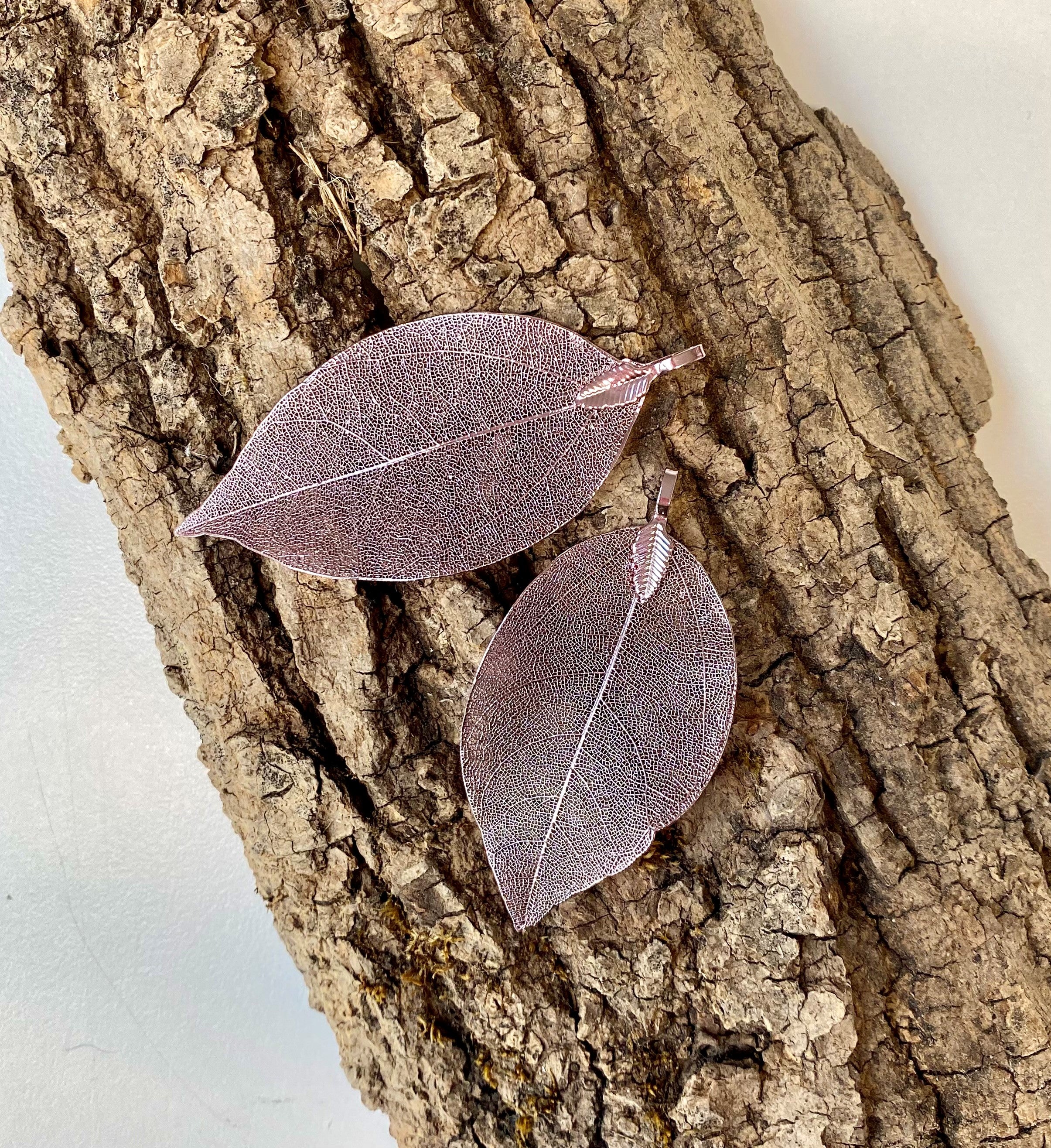 Pendentif - Feuille Naturelle Lilas ( 1pces )