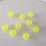Perle de verre ronde givrée transparente 8 - Yellow (10pces)