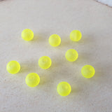 Perle de verre ronde givrée transparente 8 - Yellow (10pces)