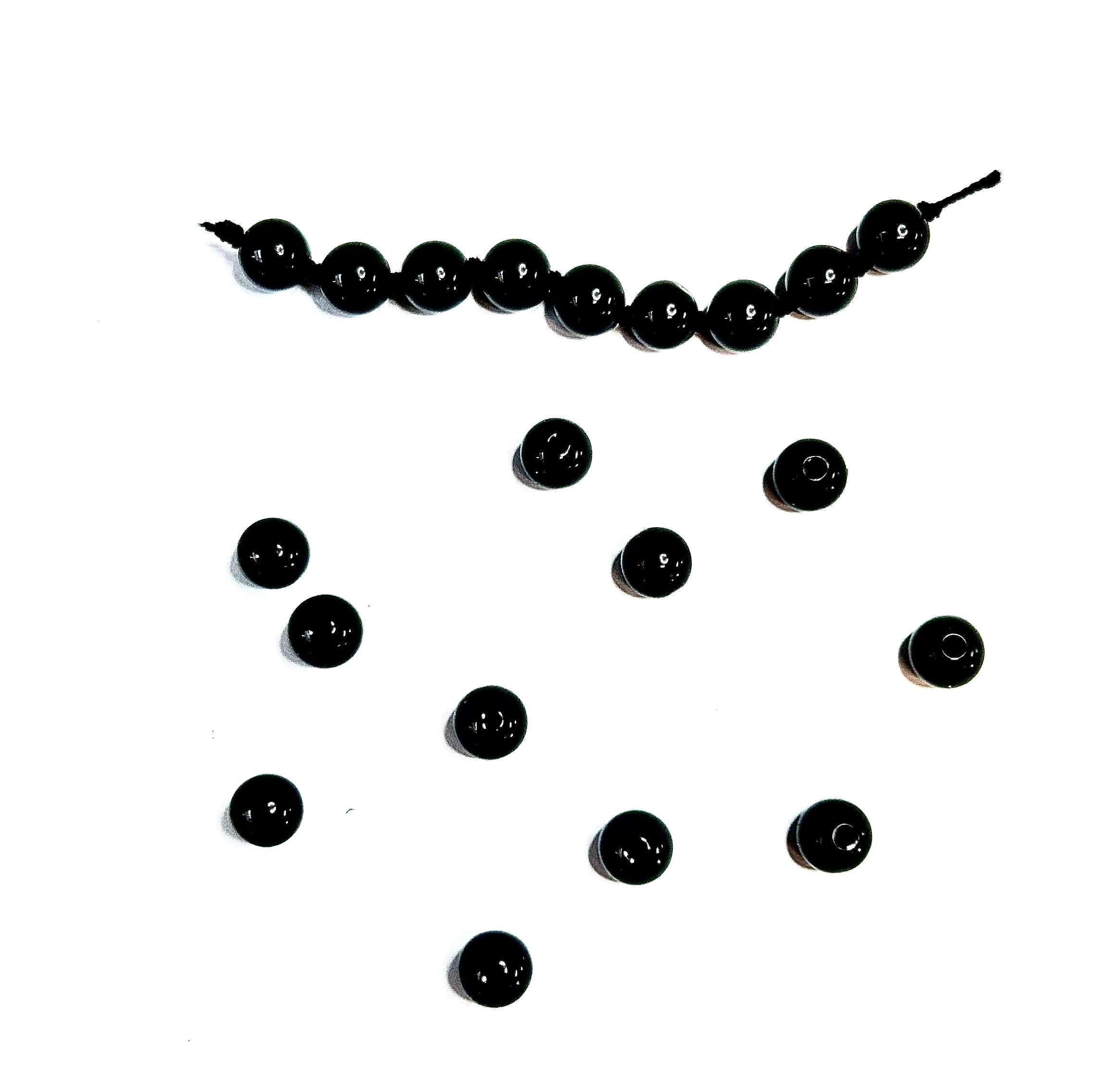 Ronde 6 - Onyx noir naturel  (10 pces)