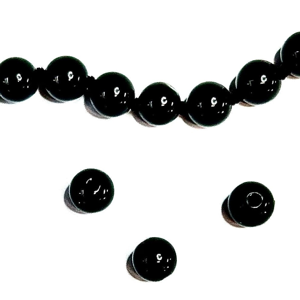 Ronde 6 - Onyx noir naturel  (10 pces)