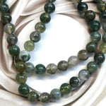 Ronde 8 - Agate mousse naturelle - (10 pces)