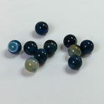 Ronde 10 - Agate Bleu Rayée Naturelle (5 Pces)