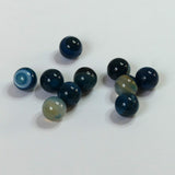 Ronde 10 - Agate Bleu Rayée Naturelle (5 Pces)