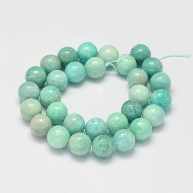 Ronde 12 - Amazonite naturelle  - Verte (3pces)