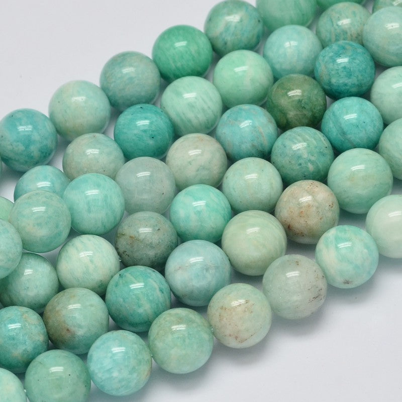 Ronde 12 - Amazonite naturelle  - Verte (3pces)