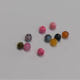 Perles Agate Feu crépitent, facette, ronde, teinte - 10 pièces