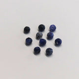 Perles en Solatite naturelle, rondes et taillées à facettes - 10 pièces