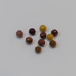Perles en Mokaite naturelle, rondes et taillées à facettes - 10 pièces