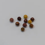 Perles en Mokaite naturelle, rondes et taillées à facettes - 10 pièces