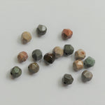Perles de jaspe océan naturel, taillées à facettes - (10 pces)