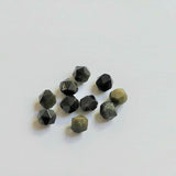 Perles en obsidienne dorée naturelle, taillées à facettes - (10 pces)