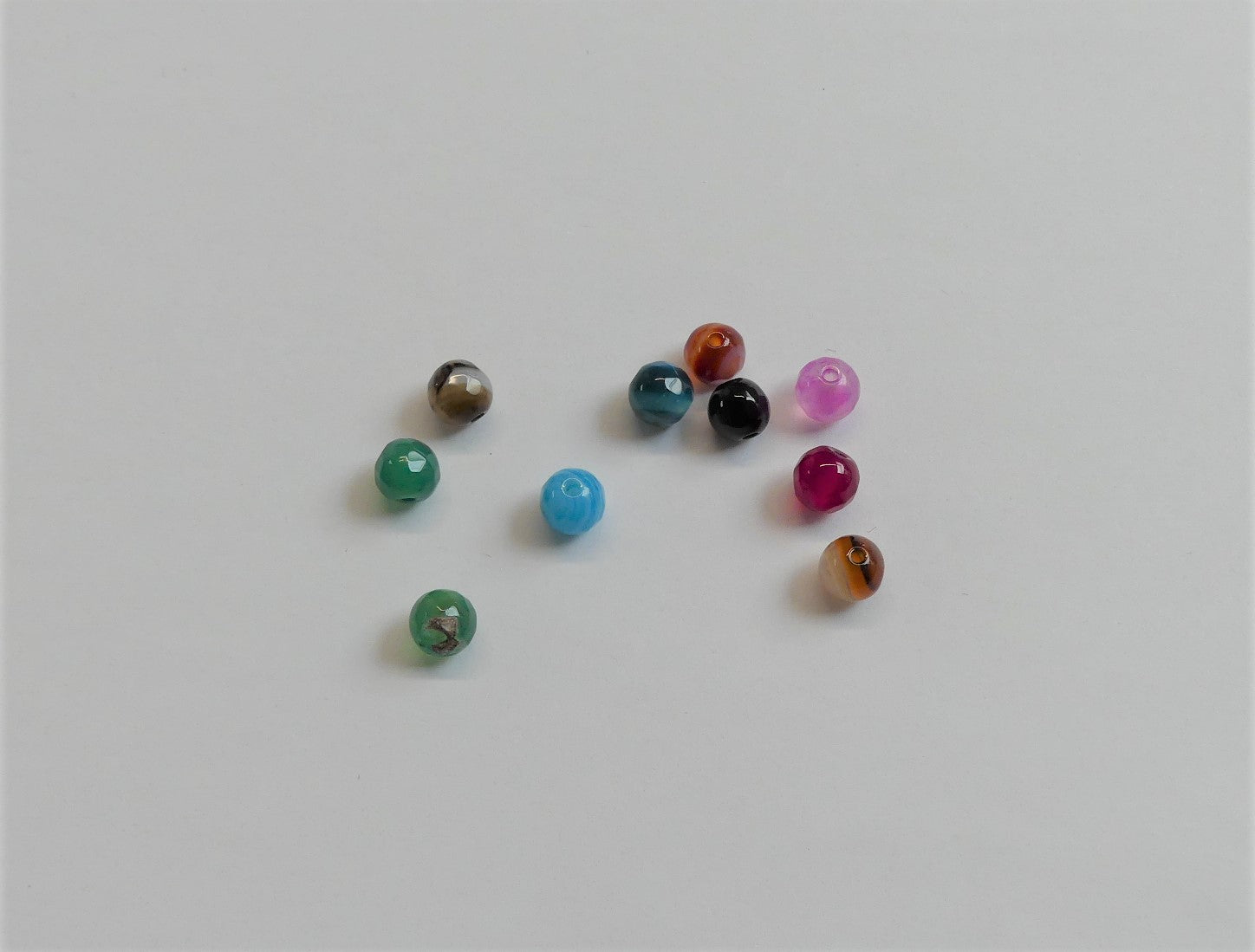 Perles en Agate naturelle à rayures et à bandes - 10 pièces