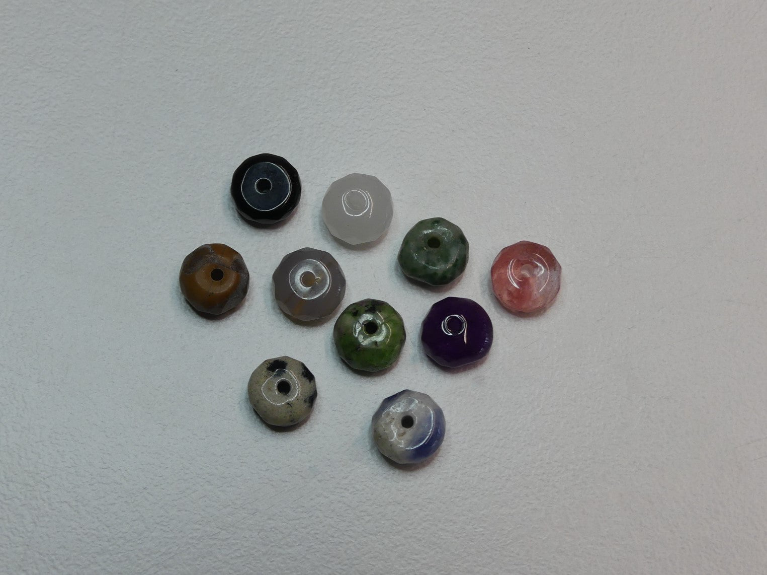 Perle en pierre gemme naturelle -  taillée en  rondelle - 10 pièces