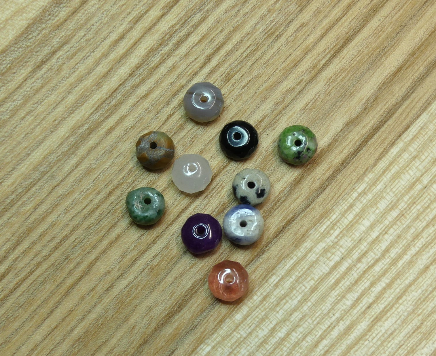 Perle en pierre gemme naturelle -  taillée en  rondelle - 10 pièces