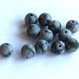 Ronde 8 - Obsidienne flocon de neige naturelle, givrée, mate - (10 pces)