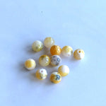 Ronde 8 - Jade blanc naturel teinté verge d'or - (10 pces)