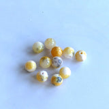 Ronde 8 - Jade blanc naturel teinté verge d'or - (10 pces)