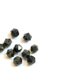 Perles de Jaspe à pois verts naturels, taillées à facettes - (10 pces)