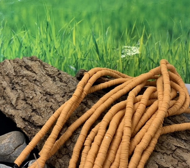 Perles Heishi - Jaune Moutarde  (5 g ~100 Pces)