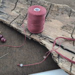 Ronde 8 - Agate Naturelle Rayée rouge foncé (10 pces)