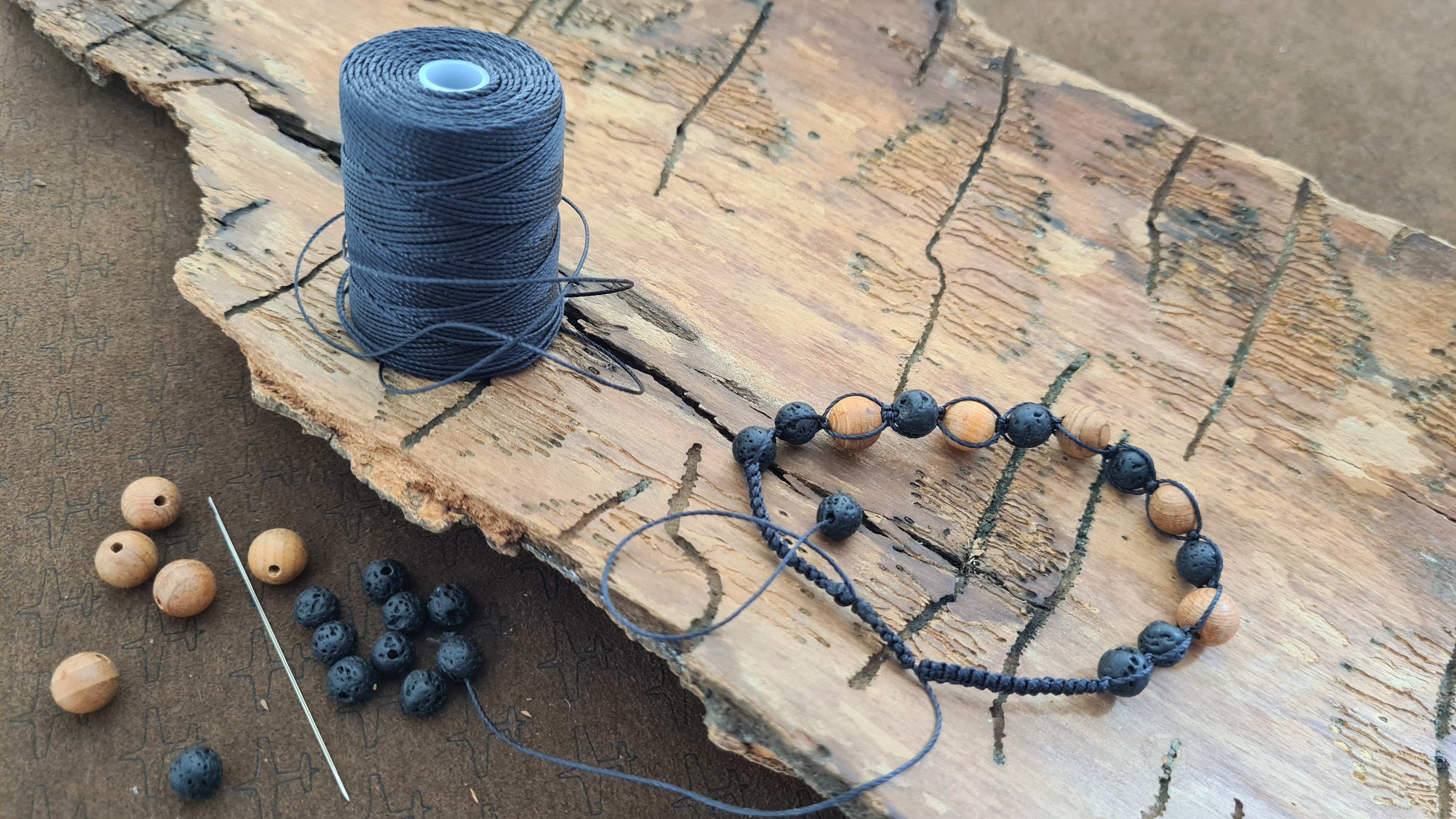 Ronde 8 - Perles en bois naturel clair (10 pces)