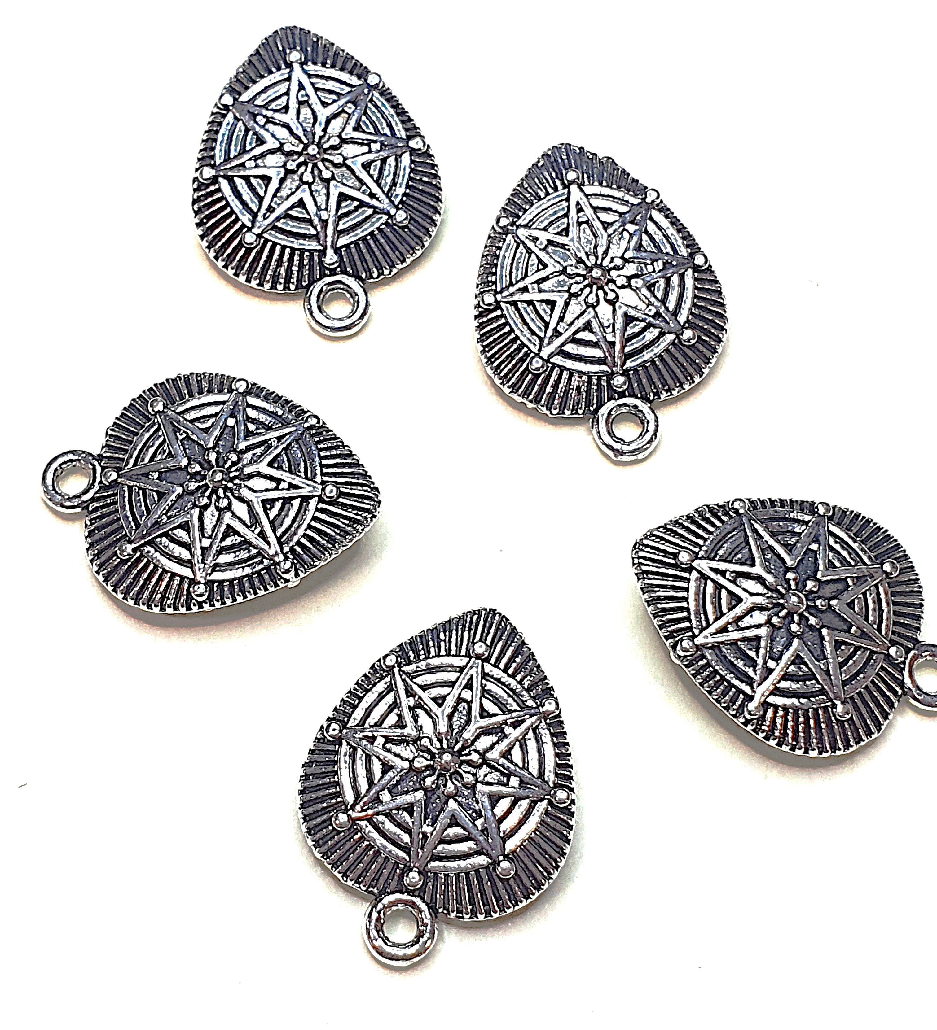 Charm's pendentifs "Cœur & Etoile"16x10 mm - Argent antique (1pce)