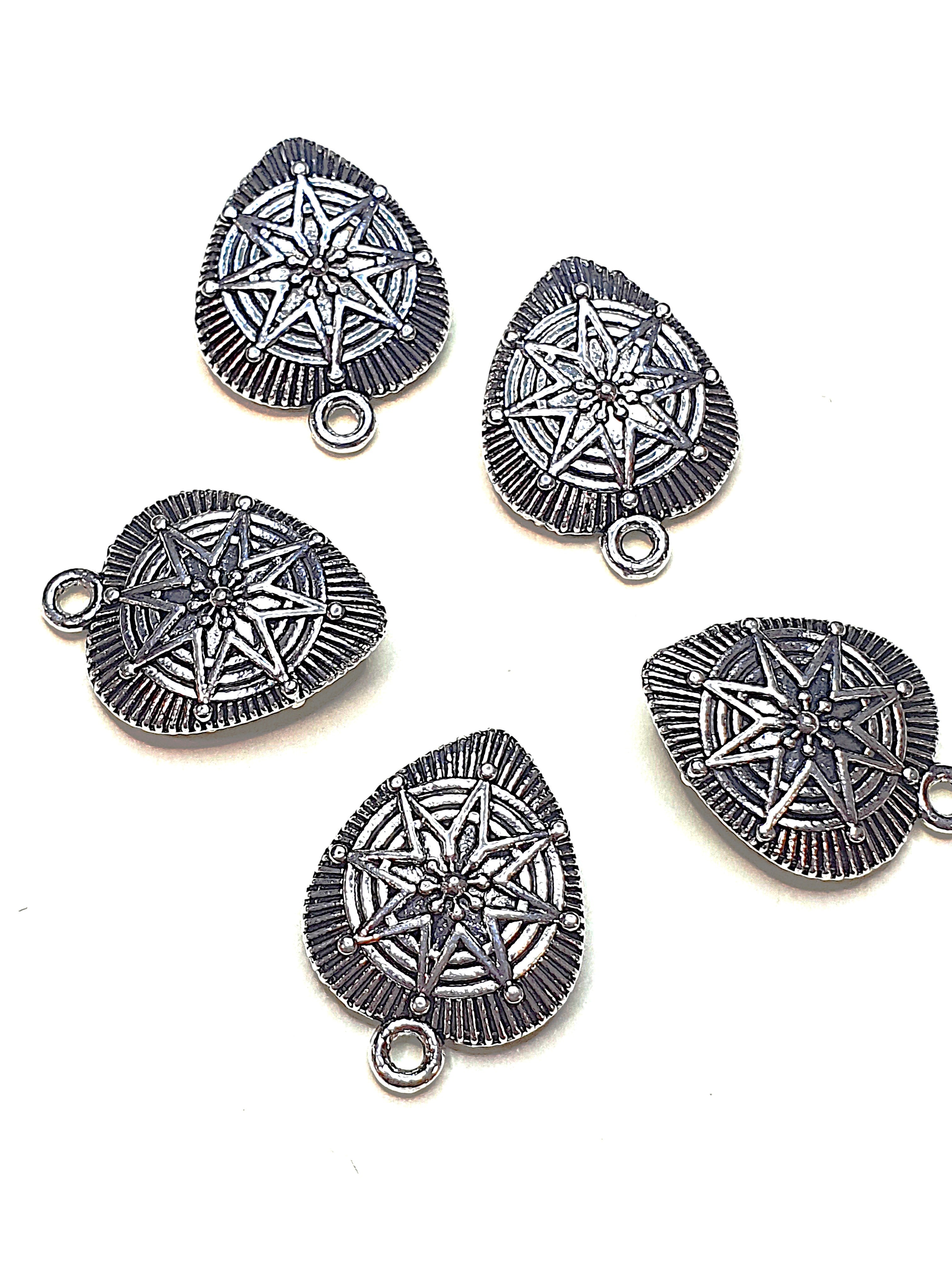 Charm's pendentifs "Cœur & Etoile"16x10 mm - Argent antique (1pce)
