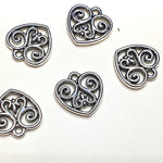 Charm's pendentifs "Cœur"16x10 mm - Argent antique (1pce)