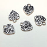 Charm's pendentifs "Cœurs"17.5x10 mm-Argent antique(1pce)