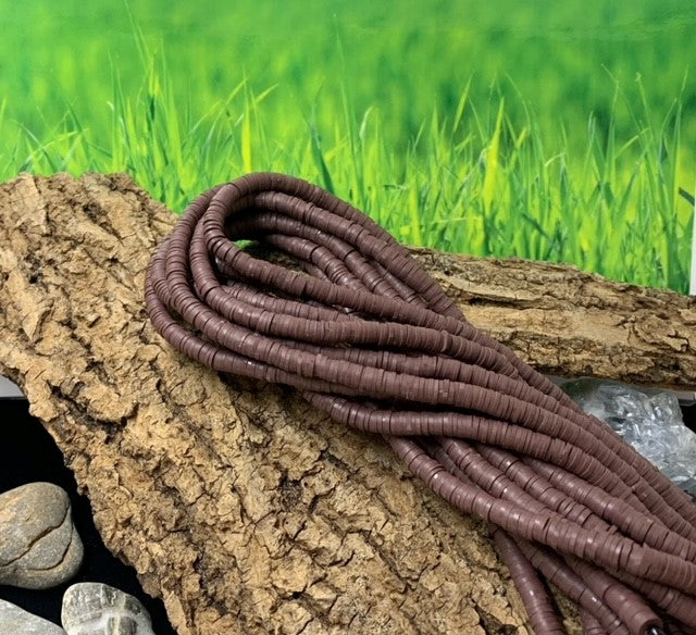 Perles Heishi - Marron (5 g ~100 pces)