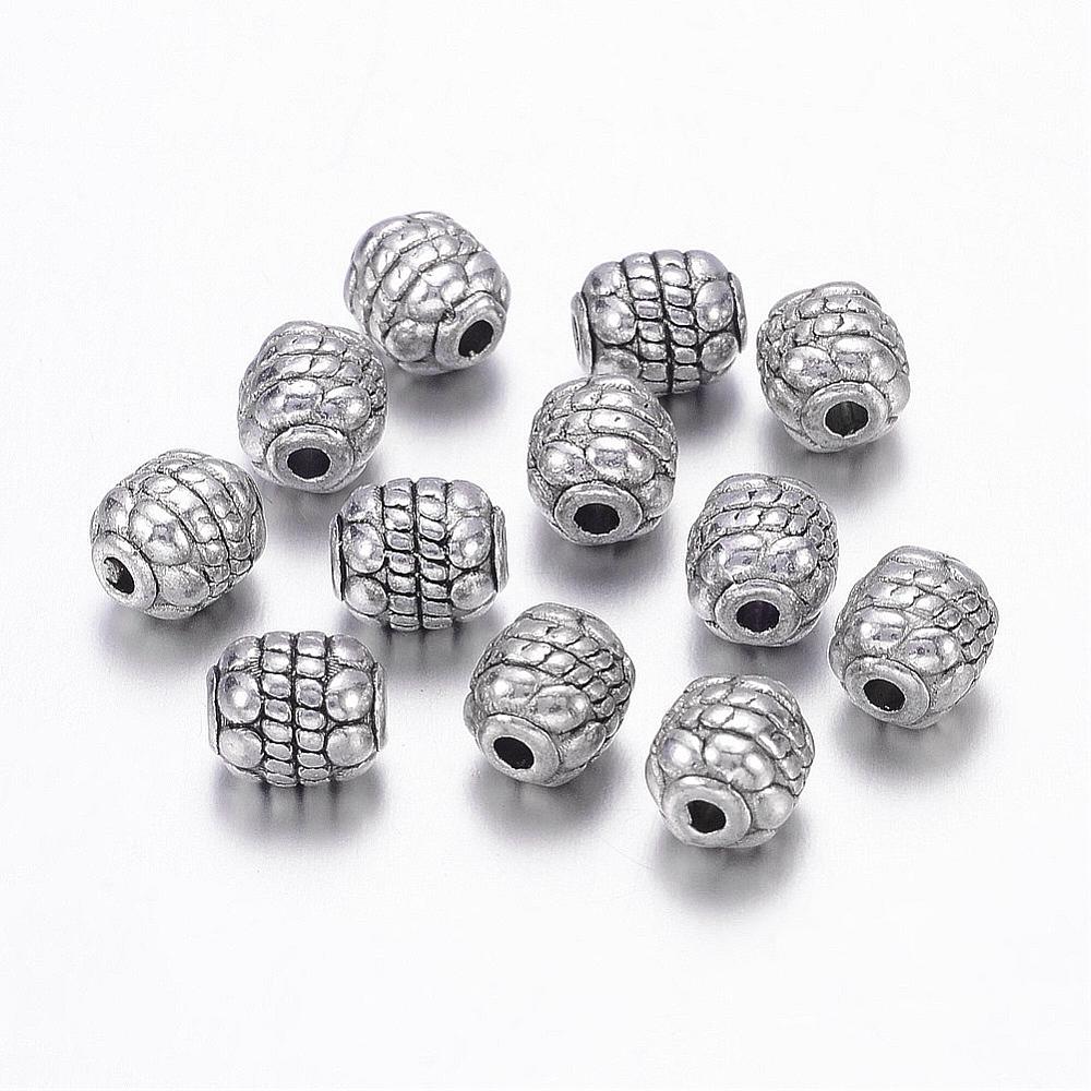 Perles de séparateur "Baril"   - Argent antique (5 pièces)