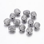 Perles de séparateur "Baril"   - Argent antique (5 pièces)