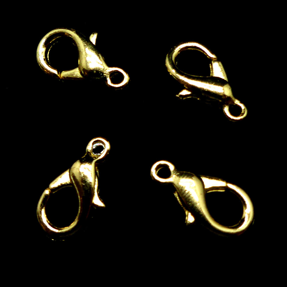 Fermoir - Mousqueton 15 x 8 mm - Plaqué Or (1 pce)