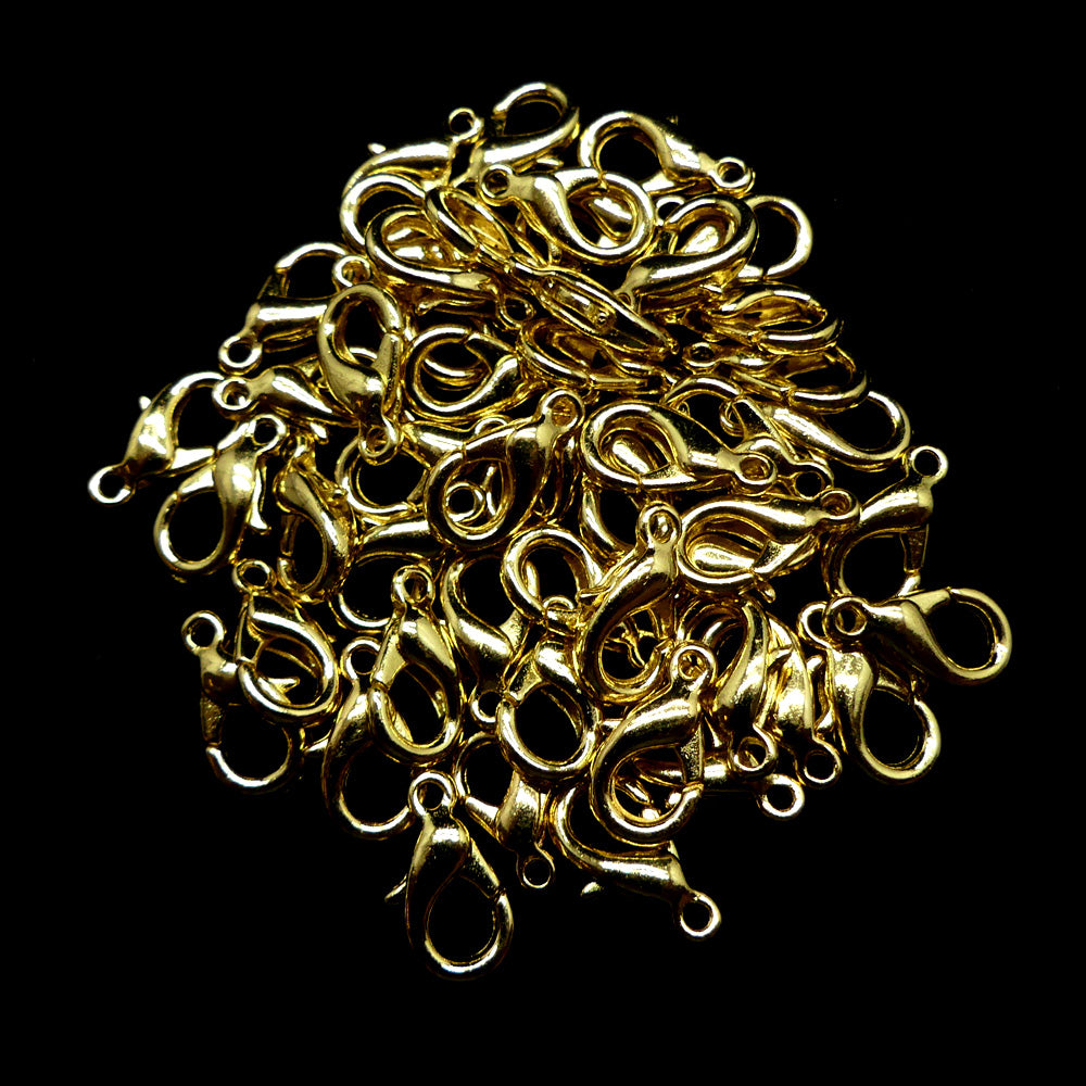 Fermoir - Mousqueton 15 x 8 mm - Plaqué Or (1 pce)