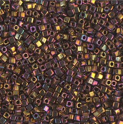 Perle carrée - Or métallisée iris  (1.8mm)