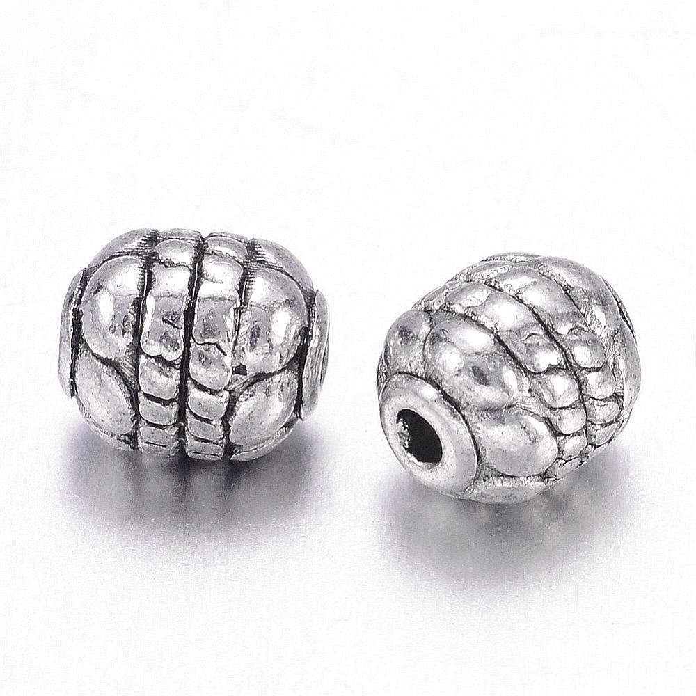 Perles de séparateur "Baril"   - Argent antique (5 pièces)