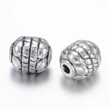 Perles de séparateur "Baril"   - Argent antique (5 pièces)