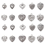 Charm's  "Cœur & Fleurs"20x10 mm  - Argent antique (1pce)
