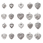 Charm's "3 Cœurs gravés"13.5x10 mm-Argent antique(1pce)