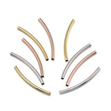 Tubes courbés en laiton 30mm - Argenté (2 pces)