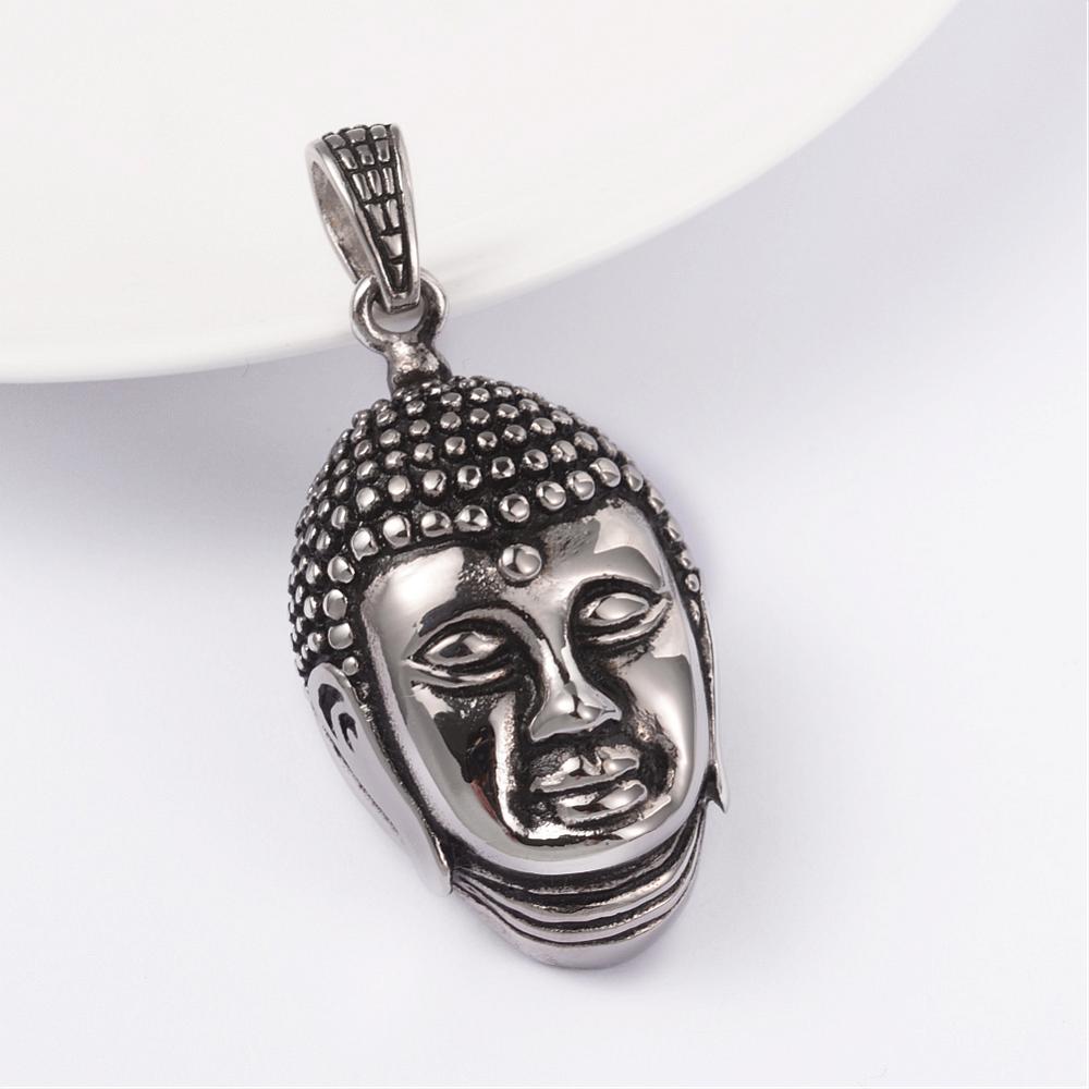 Pendentif - Tête de Bouddha argent antique