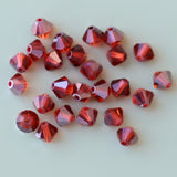 Bicone 4 - Rouge Indien Satin (25 pces)