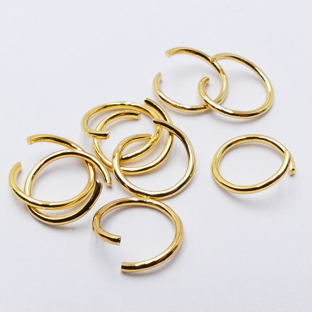 Anneaux 16G/ 1 cm - Doré (10 pces)