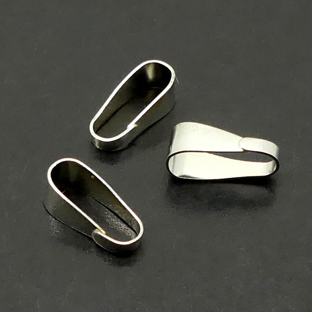 Crochet argenté 10 x 4 mm (à la pièce)
