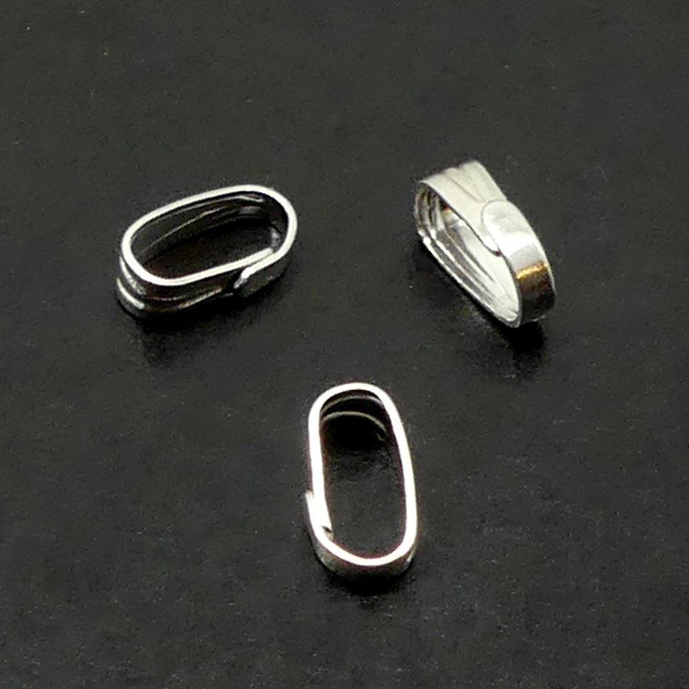 Crochet argenté 6 mm x 3.5 mm (à la pièce)