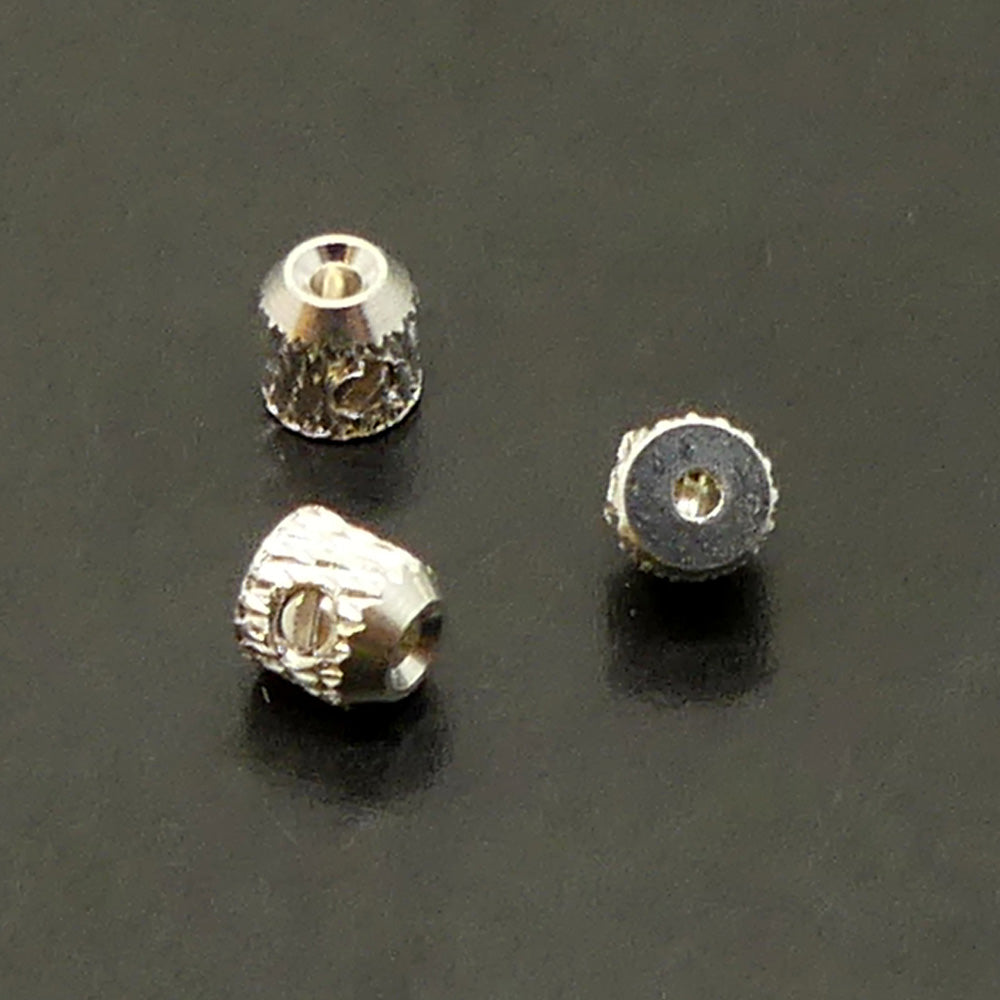 Perle à visser striée Argent (3 pces)