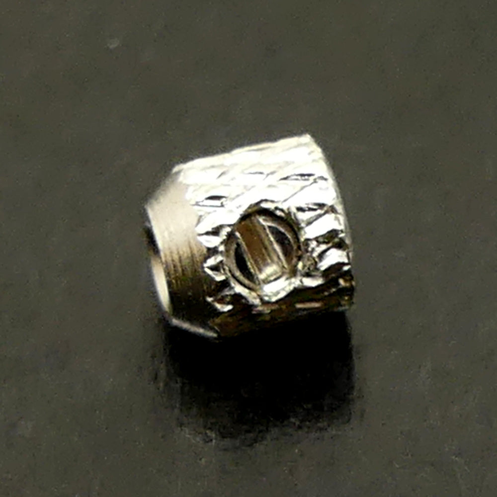 Perle à visser striée Argent (3 pces)